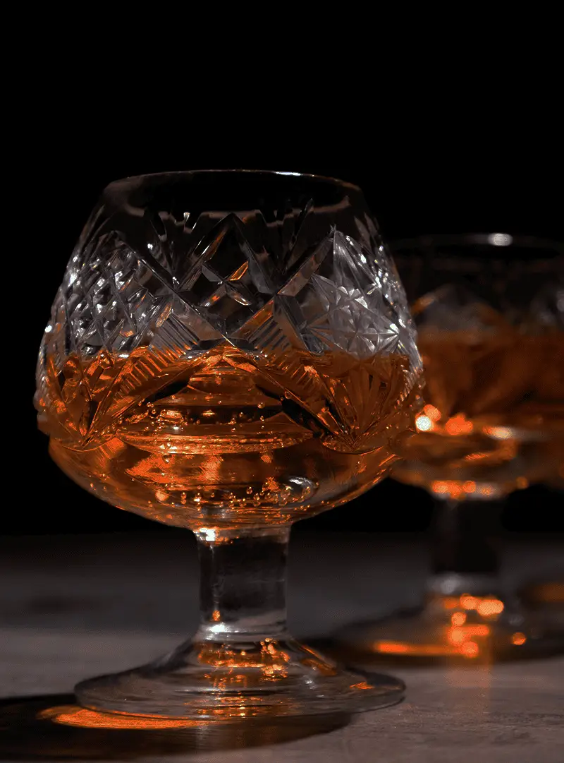 Close-Up of Liquor on Glasses